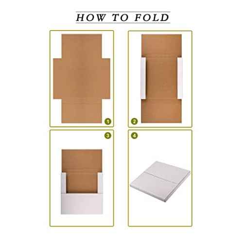 White 12" Vinyl Record Shipping Boxes, 12.8"L x 12.8"W x 1"H Corrugated Cardboard LP Album Mailers Boxes with Fragile Stickers, 25 Pack
