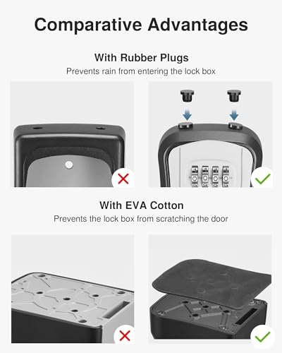 Puroma Lock Box Portable Key Box 4-Digit Resettable Code Wall Mount – 1 (Variant 1)