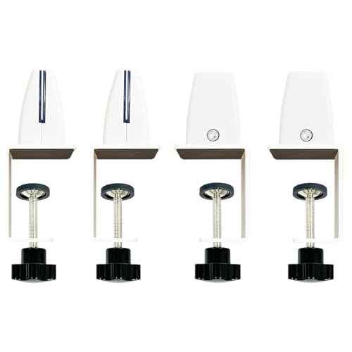 Desk Divider Clamp For 1/8" To 0.51" Panel, Adjustable Desk Partition Clamp For 0.32" To 2.04" Desktop, Standing Desk Accessories For Desk Privacy Folders, White Sneeze Guard Holder 4-pack