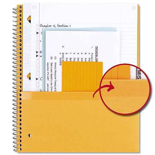 Five Star Spiral Notebook + Study App, 5 Subject, College Ruled Paper, 8-1/2" x 11", 200 Sheets, Fights Ink Bleed, Water Resistant Cover, Black (72081)