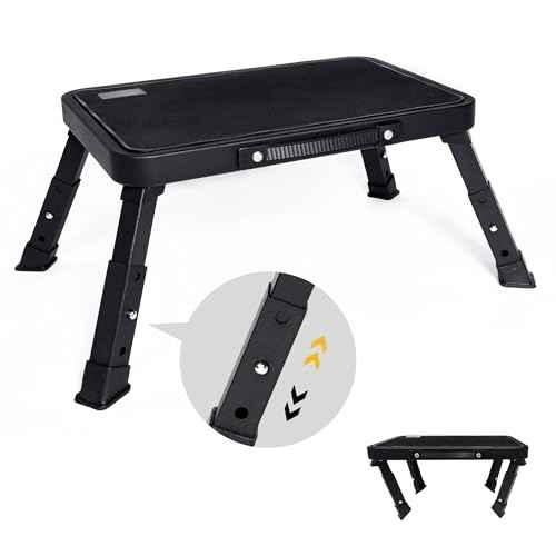 Step Stool, Adjustable Folding Step Stools for Adults and Seniors, Foldable Step Stool,Step Ladder with Anti-Slip Platform and Rubber feet for Kitchen,Bed,Garden,RV,Office Use,350Ibs Capacity