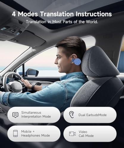 Paekole Obsidian Black Real-Time AI Translation Earbuds 198 Languages No Subscription