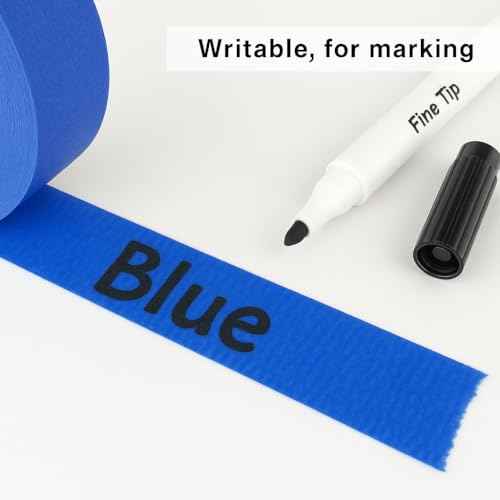 4 Pack Blue Painters Tape - Masking Tape 0.25", 0.50", 0.75", 1" Wide - Multi-Surface, Smart Adhesion, Multi-Size Pack - 360FT Total - Paint Tape for DIY, Labeling, Art, Car (#3910)