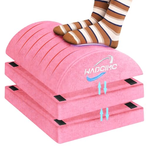 Foot Rest under Desk, 3-Height Adjustable Foot Stool with Washable Cover, Pink (WADCIMC) for Office & Gaming Chairs