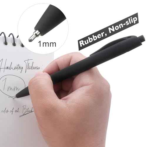 Bribobo 8 Pack Ballpoint Pens Retractable No Bleed Black Click Pens, Medium Point, Smooth Ink, 1.0 MM Black Ink