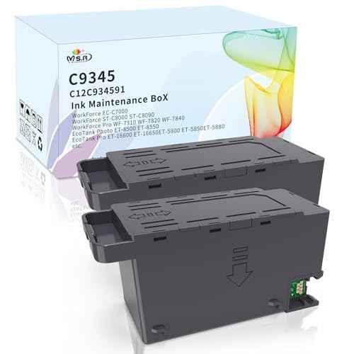 MS.R C9345/PXMB9 Maintenance Box C12C934591 Replacement for ET5880 ET5850 5800 ET8550 8500 WF7840 WF7820 7310 ET16600 ET16650 ST-C8000 EC-C7000 Printer(2 Pack)