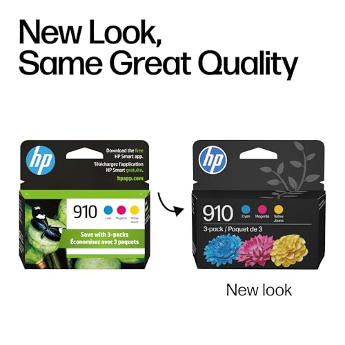 HP 910 Cyan Magenta Yellow Ink Cartridges 3-Pack for OfficeJet & OfficeJet Pro - Variation 1