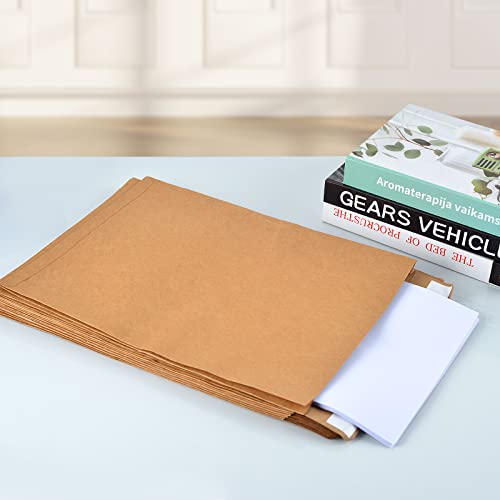 50 Pieces Expandable Envelopes 10x13x2 Large Kraft Envelopes 10x13 Catalog Envelopes Peel and Seal for Home Office Business Storage and Organizing (50)