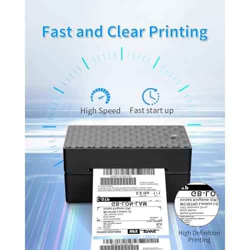 Thermal Label Printer, 4x6 Shipping Label Printer for Small Business, Bluetooth Label Printer for Shipping Packages, Compatible with iOS, Android, Windows, Mac, UPS, USPS - Black