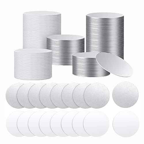 Muka 100Pcs 2 Inch Round Sublimation Blank Aluminum Sheets, Aluminum Board Heat Transfer for Breastpin, Scalable Badge Holder, Photo Tray, Collapsible Phone Holders