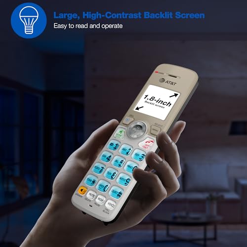 AT&T DECT 6.0 Cordless Phone with 4 Handsets, Call Blocker, Bluetooth & Answering Machine - White