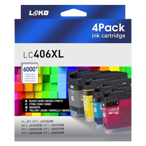 LC406XL Compatible Ink Cartridges Replacement for Brother LC406 Ink Cartridges to Use with Brother Hl-JF1 MFC-J4335DW, MFC-J4345DW, MFC-J4535DW, MFC-J5855DW MFC-5955DW MFC-J6555DW MFC-J6955DW