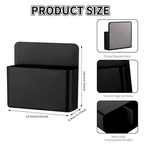 Camelmother 2-Pack Magnetic Dry Erase Marker Holders for Whiteboards & Fridge - Black