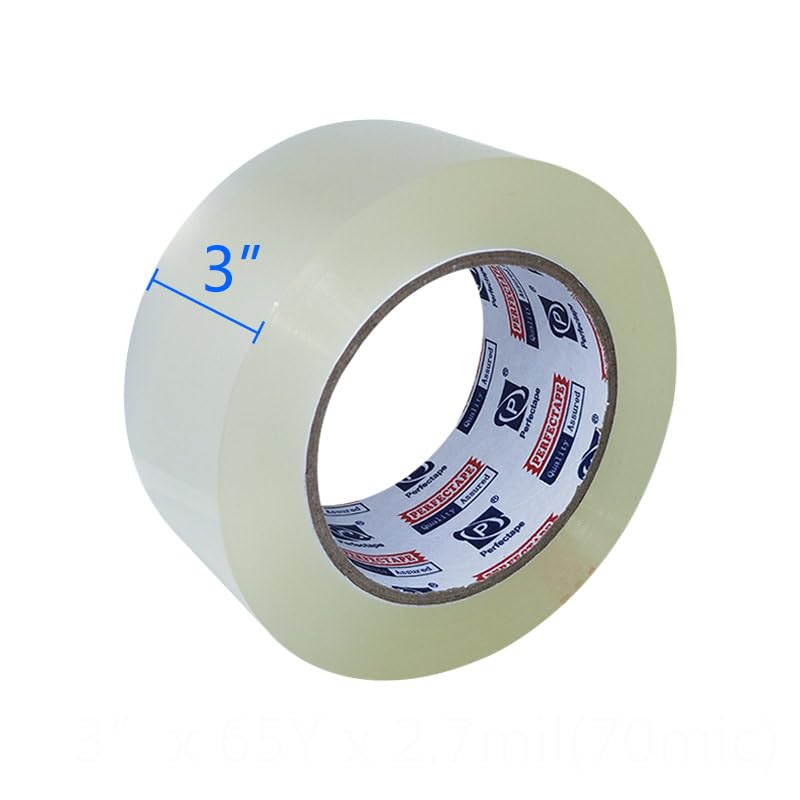 PERFECTAPE 3-Inch Heavy Duty Packing Tape 6 Rolls, 390Y Clear, Refill for Shipping