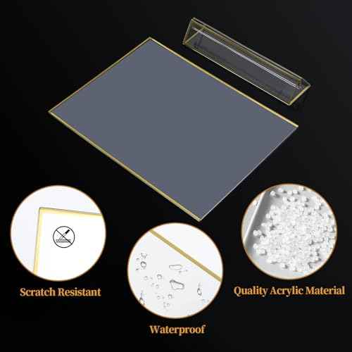 Gold Frames 5 x 7 Acrylic Sign Holder Double Sided Wedding Table Number Holder Clear Plastic Gold Picture Frames Flyer Holder for Table Menu Photo Display-12 Packs