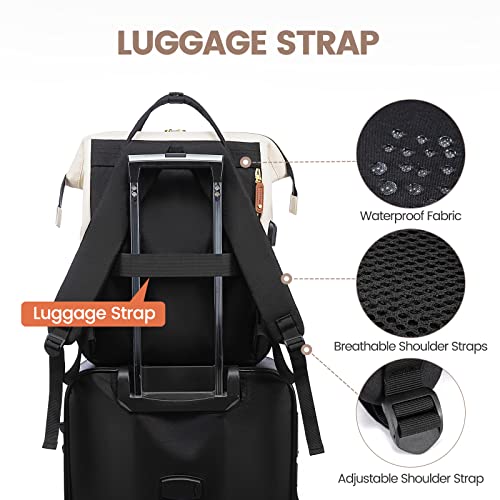 LOVEVOOK Laptop Backpack for Women, 17 Inch Work Business Backpacks Purse With Large Capacity, Waterproof Nurse Bag College Bookbag for School, Waterproof Casual Daypack for Travel
