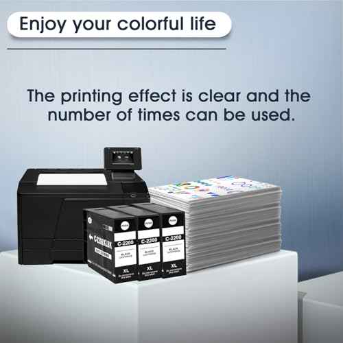 PGI-2200XL Black 3 Pack Value Pack Pigment Ink Cartridges Replacement for Canon PGI-2200 PGI 2200XL for Maxify MB5320 MB5420 MB5120 MB5020 iB4020 iB4120 (3 Black)