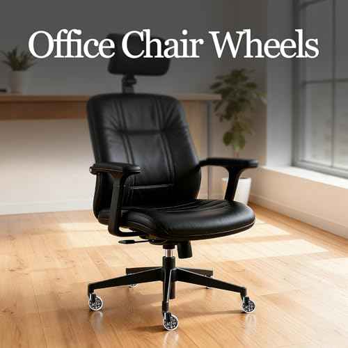 10 Packs TESUMI Office Chair Wheels 3 Inch Roller Blade Wheels Caster Replacement, Clear Wheel, Universal Fit Stem Heavy Duty Quiet Smooth Gaming Office Desk Chair Caster Wheels for Variouus Floor