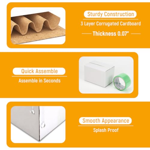 PETAFLOP 6x4x4 Shipping Boxes 50 Pack White Kraft Corrugated Mailer for Small Business