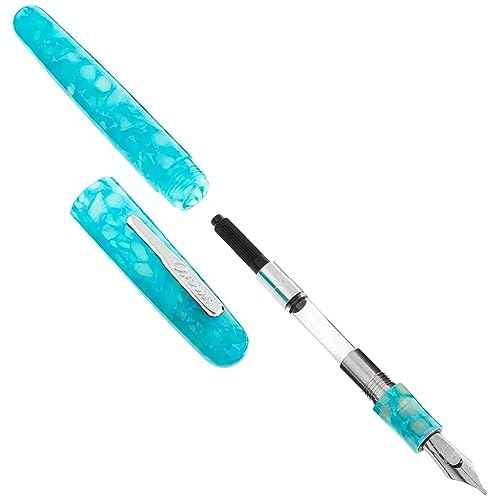 Conklin All American Fountain Pen in Turquoise Serenity ? Stub Nib, Artistic Design & Superior Craftsmanship ? Ideal Gift for Calligraphers & Pen Collectors