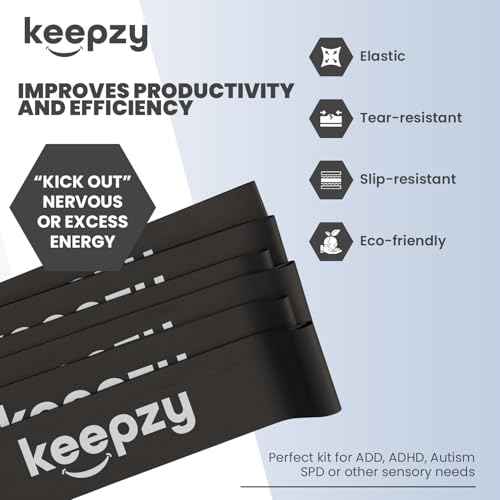 20 Pack Chair Bands, Anti Slip Chair Bands for Kids with Fidgety Feet, ADHD Chair Bands for Classroom, Desk Bands for Student Desks, Sensory Chair Rubber Bands