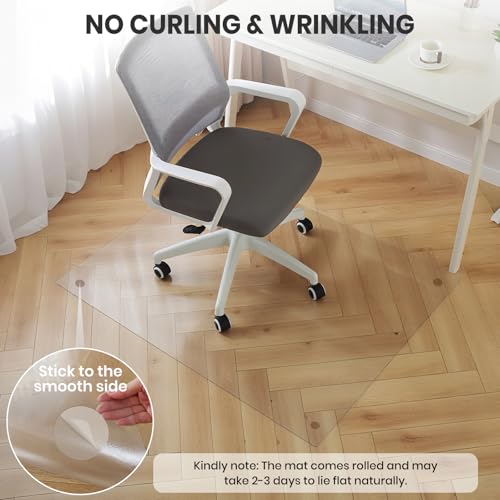 Clear Office Chair Mat for Hardwood Floor, 36 x 60 Inch Desk Chair Mat, Plastic Floor Protectors for Chairs, Heavy Duty Wood Tile Floor Mats for Home & Office