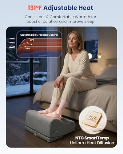 COMFIER 2026 Graphene Heating Under-Desk Foot Rest Gray