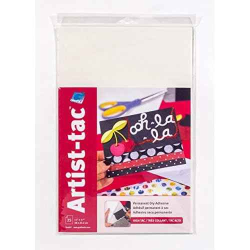 Grafix Artist-Tac Dry Transfer Adhesive Dots - 11"x17" Sheet of Permanent Micro Adhesive Dots are A Quick, Mess-Free Mounting Option for Arts,Papercrafts,School Projects,Stationary,Pack of 25 Sheets