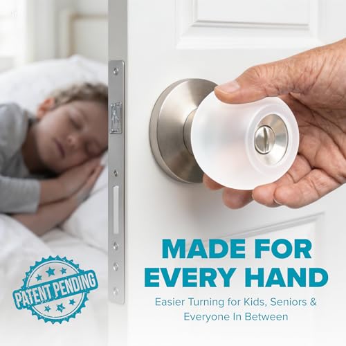 STRONGEST HOME Silicone Door Knob Cover & Wall Protector, Clear, 2 Pack (2 Covers)