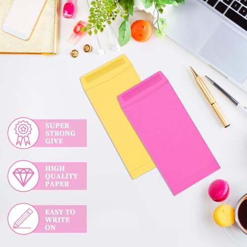 Swesara 100-Pack Small Coin Envelopes 2.25x3.5 Inch Bright Color Organizers