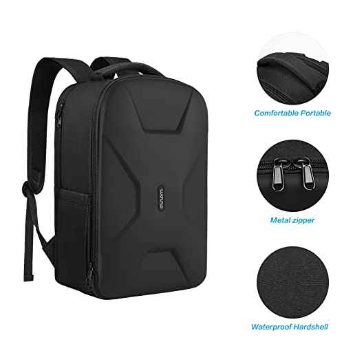 MOSISO 15.6-16 inch 35L Laptop Backpack with USB Charging Port for Women Men, Waterproof Hardshell Travel Business Computer Bag, Anti-Theft Daypack with Luggage Strap, Black