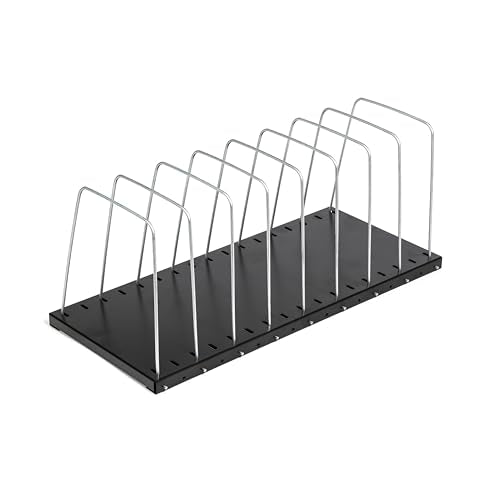 Huron Steel Wire Adjustable Vertical 8-Slot Desk File BinderOrganizer Storage