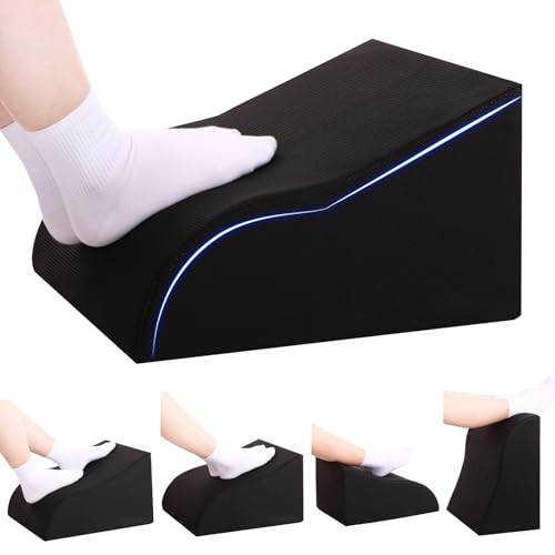 Opuvidity A-black Ergonomic Under-Desk Foot Rest with Washable Cover, 15.7 x 15.7 x 9.8 in