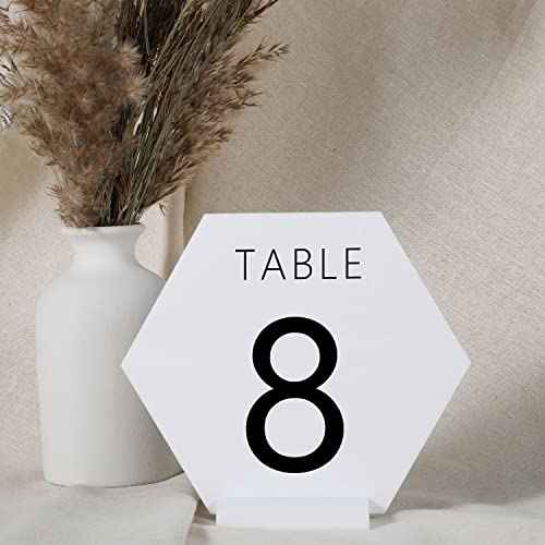 UNIQOOO 3" White Acrylic Stand | 20 Pack 3mm Slot Wedding Sign Holders, Perfect for Wedding, Table Number, Exhibition, Office, Restaurant, Business