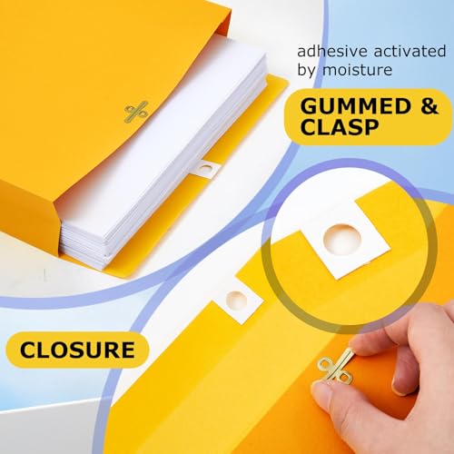 Motipuns 12 Pack Expandable Manila Envelope Folders with Clasp, 9 x 12 Inches