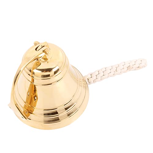 6 Inch Heavy Duty Brass Ship Bell - Nautical Hanging Bell for Decor & Emergency