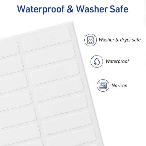 Avery No-Iron Fabric Labels, 1/2" x 1-3/4", Washer and Dryer-Safe Waterproof Labels, Non-Printable, 180 Total (40721)