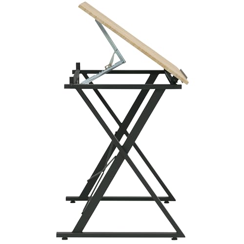 SD STUDIO DESIGNS Axiom II Drawing 42" Wide Adjustable Top Drafting Table, Graphite Black/Ashwood