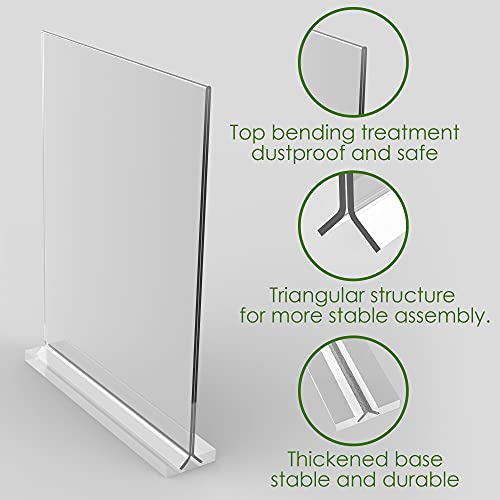 newnewshow 8.5x11 Acrylic Sign Holder 3 Pack - Double-Sided Vertical Display