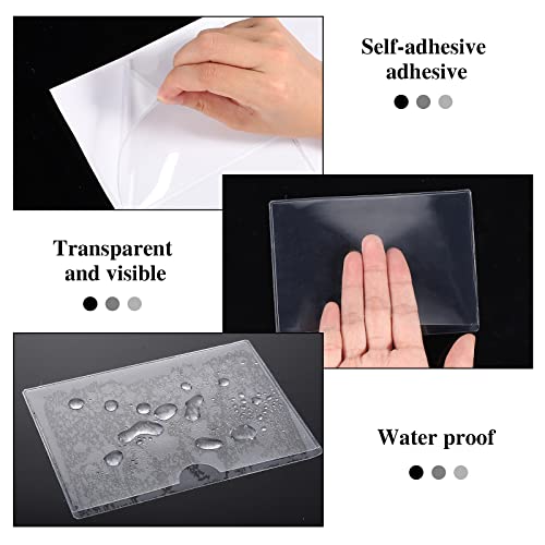 36 Pack 3" x 5" Adhesive Index Card Holders Clear PVC Label