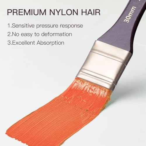 23pcs Paint Brush Set, Professional Artist Brushes for Acrylic and Oil Painting, Includes Flat, Filbert, Fan, Round, Angle, Rigger, and Palette Knife, Portable Storage Roll