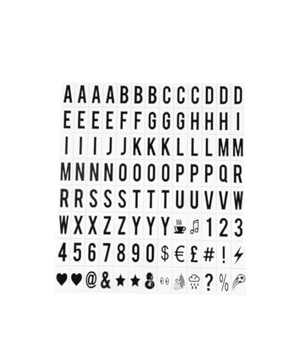 Zhuluck 104Pcs Black Letter & Number Set for A4 Light Box Sign - Replacement Letters & Symbols
