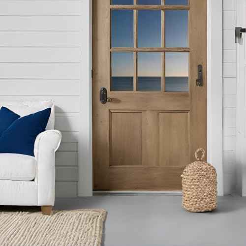 PEMAR Natural Wicker Door Stopper with Handle, Decorative Door Stop, Heavy Indoor Doorstop, Rustic Farmhouse Blocker Jammer 5.1''D x 7.5''H (Seagrass)