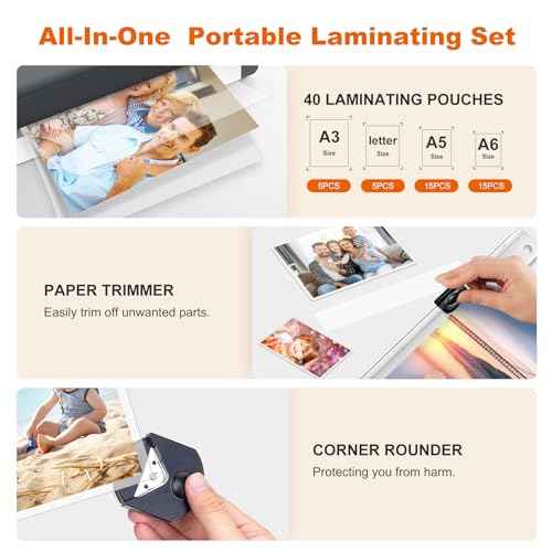 Bonsaii Laminator, 13 Inch 7-in-1 Thermal Laminator Machine with Never Jam Technology, with 40 Laminting Sheets for Home, Office, and Classroom Organization Supplies