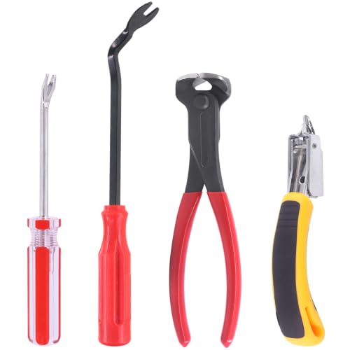 Mardatt 4-Piece Nail Puller & Staple Remover Tool Set, 7" End Cutting Pliers