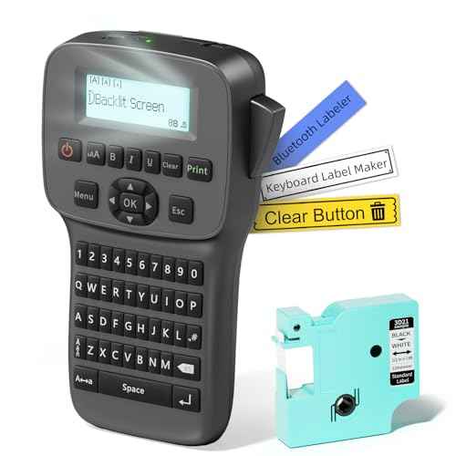 Industrial Label Maker Machine with-Tape, Handheld Label Maker Waterproof-Labels, Rechargeable Heat Shrink Labeler, Bluetooth Wire Cable Labeling Machine for Home Office Warehouse, LM1600