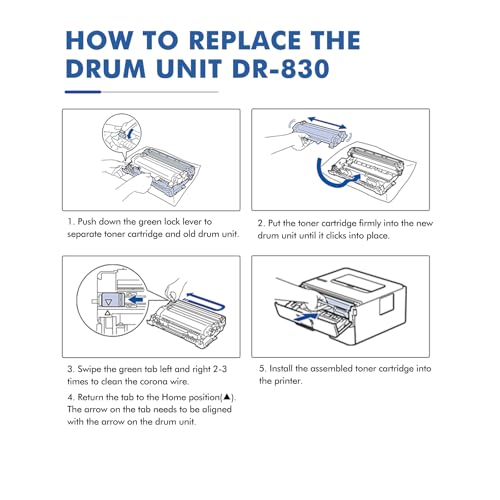 DR830 DR-830 Drum Unit Black 1-Pack Compatible Replacement for Brother DR830 DR 830 DR-830 for HL-L2400D L2405W L2460DW L2460DWXL L2865DW L2480DW DCP-L2640DW MFC-L2807DW L2820DW L2820DWXL Printer