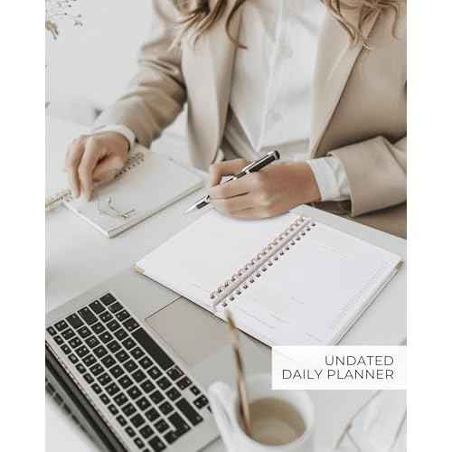 ZICOTO Aesthetic Daily Planner And Notebook With Hourly Schedule - Beautiful Spiral To do List Notepad For Work/Home to Organize Tasks And Appointments - Stylish School/Office Supplies Book For Women