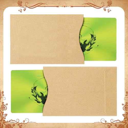 Glenmal 1200 Pcs Gift Card Sleeves Holder 3.5'' x 2.4'' Blank Hotel Key ID Card Holder Sleeve Kraft Envelopes Business Cover Protector for Keys
