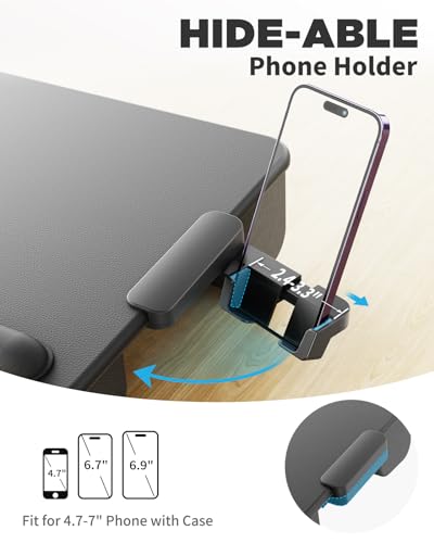 SAIJI Black Portable Laptop Lap Desk Fits Up to 17-Inch with Storage Drawer